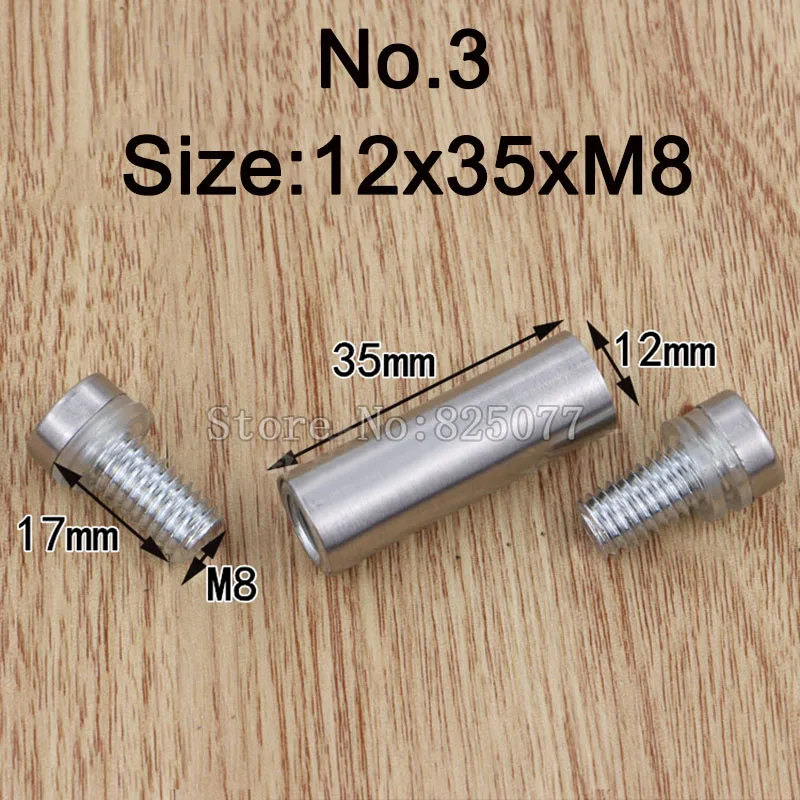DHL 100PCS Diameter 12x35mm Stainless Steel Double Head Hollow Screw Acrylic Billboard Advertisement Fixing KF974 | Обустройство дома
