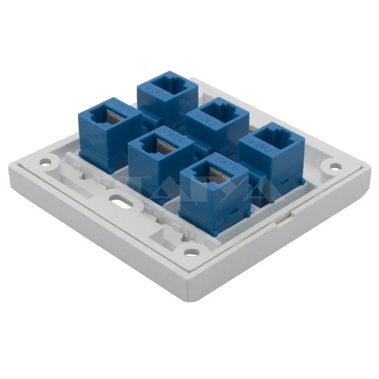 6 портов CAT5 розетка RJ45 сетевая настенная пластина|network wall plate|wall platenetwork |