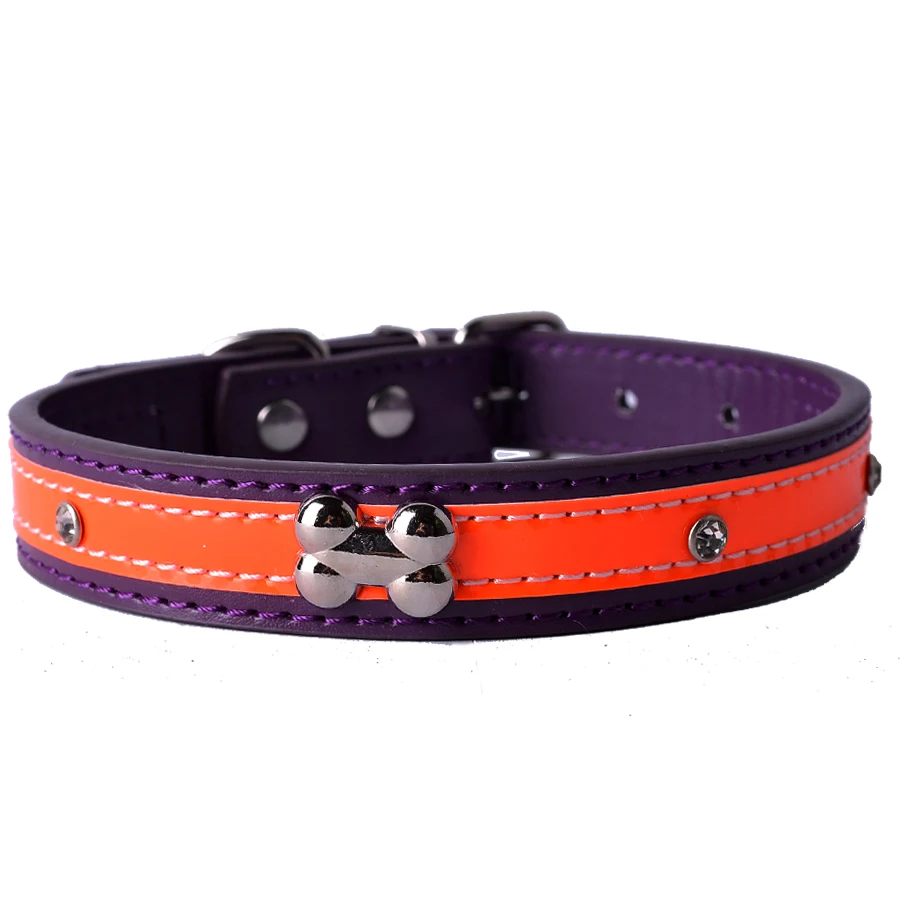 ошейники для собак все Bling Pet Ошейник Diamante Шипованная Кожа PU Регулируемая пряжка