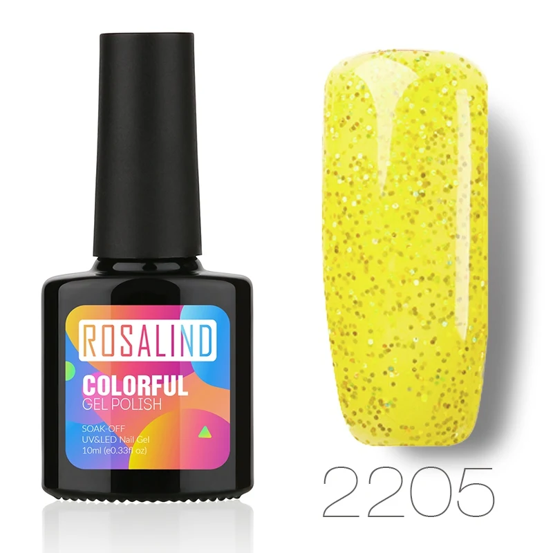 2205 ROSALIND гель 1S Красный бриллиант гель для ногтей с блестками Набор лаков Светодиодный УФ-гель лак замачиваемый верхний базовый слой необходимый лак для ногтей - Цвет: 2205