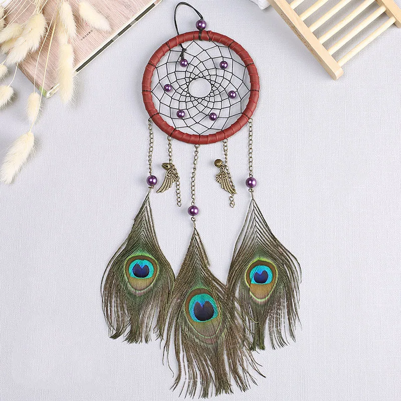 Павлиньи перья Ловец снов колокольчики руководство изысканный индийский ветер