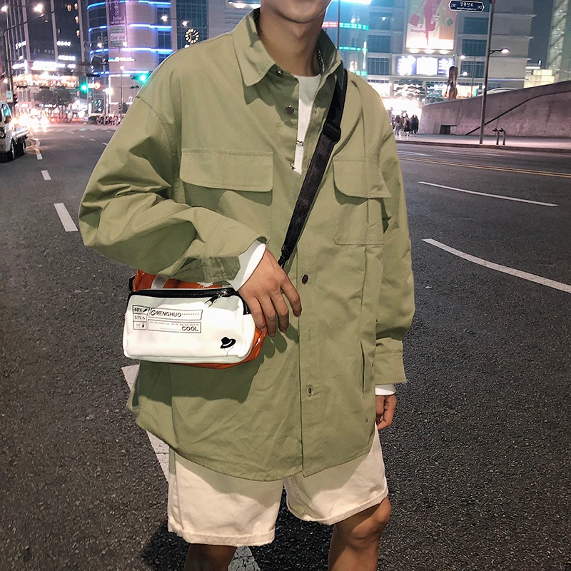 Мужская мода 2018 свободная хлопковая одежда с карманами в японском стиле