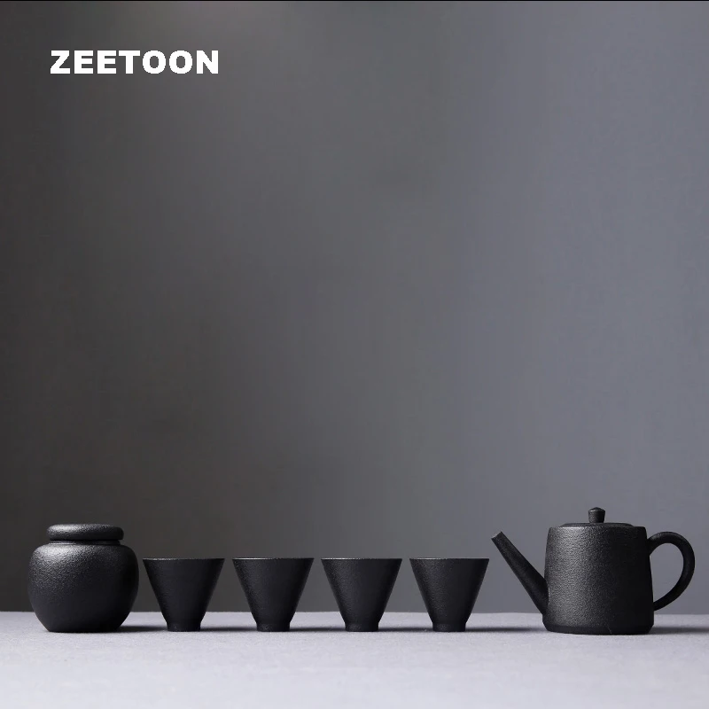 Zen японская грубая керамика портативные технические чайники чайная банка