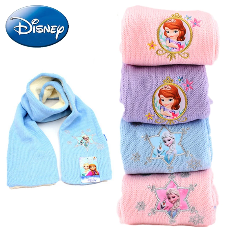 Disney Princess Kids теплый шарф шейный платок для девочек детский зимний женский вязаный