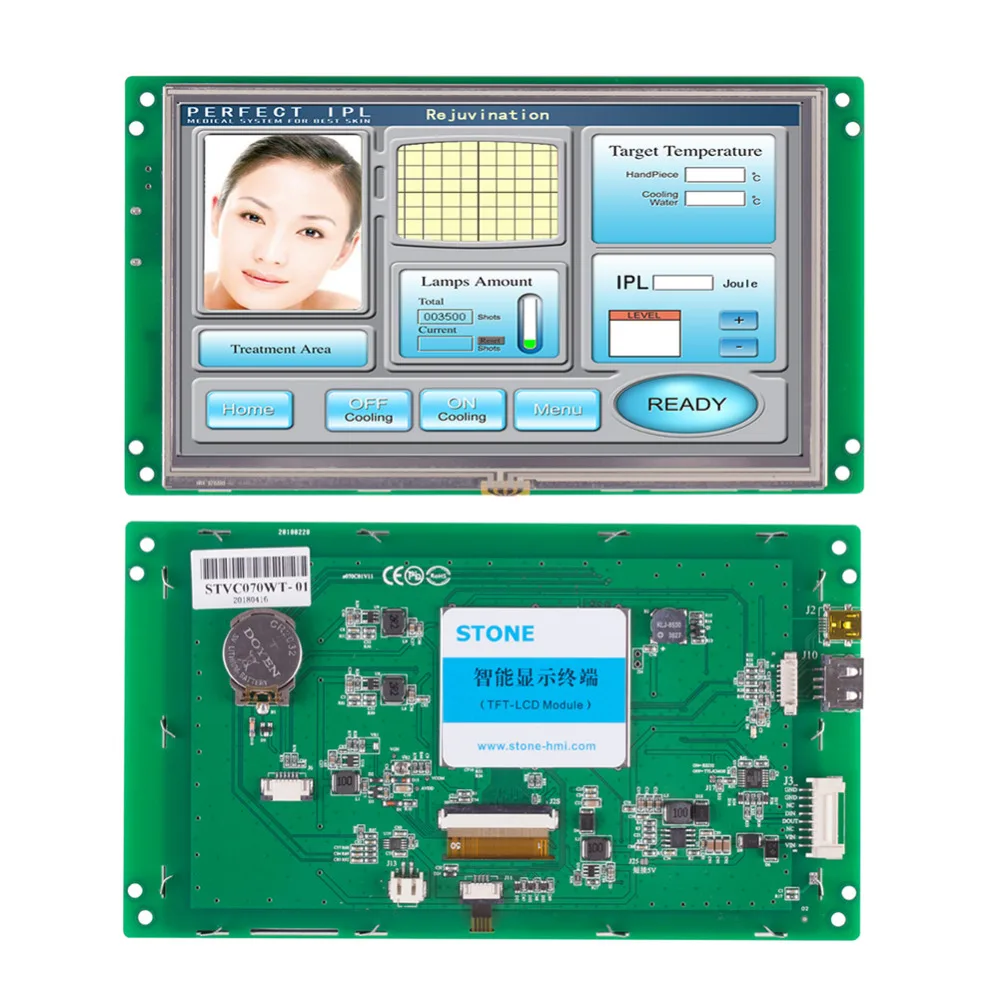 7 Inch Programmable Smart TFT LCD Resistive Touch Screen for Industrial Control