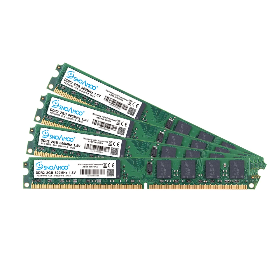 SNOAMOO Новый DDR2 2 ГБ настольный ПК ARM 667 МГц PC2 5300S 240 Pin 800 6400S 1GB 4GB DIMM для Intel