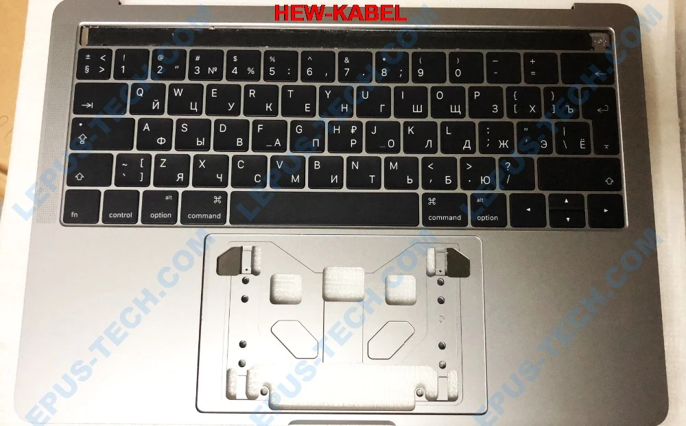 RU Русская раскладка для Apple Macbook Pro 13," retina A1706 серая клавиатура с подставкой для рук и верхний чехол, серый чехол