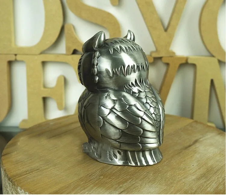 Новинка домашнее украшение винтажная металлическая копилка для денег милая сова