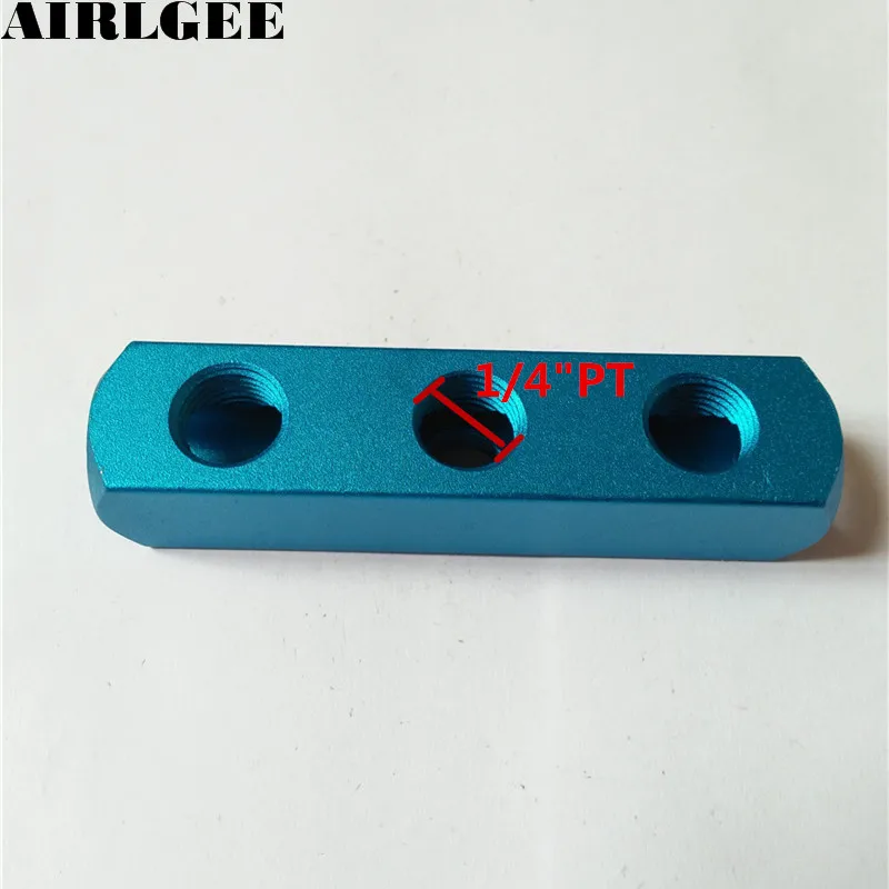 Teal Blue Air пневматический 1/4 &quotPT Thread 3-сторонний 6-портовый коллекторный сплиттер |