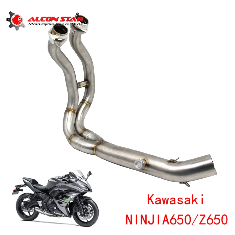 Alconstar For Kawasaki NINJIA650/Z650 Motorcycle Exhaust Middle Pipe Connect Muffler Escap Link Full System | Автомобили и