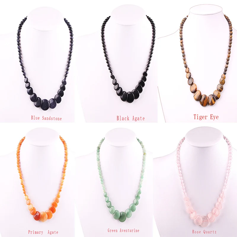 Ожерелье из натурального камня и оникса с круглыми бусинами 45 см | Украшения