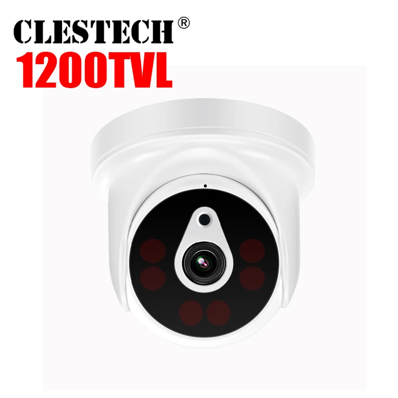 Большая скидка 6led массив 1200tvl hd CCTV Камера в маскирующем колпаке для внутренних