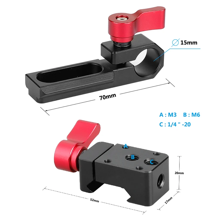 CAMVATE один 15-мм стержневой зажим и НАТО зажим(красный Wingnuts) для GH5, 5dmarkiii Rig C1631
