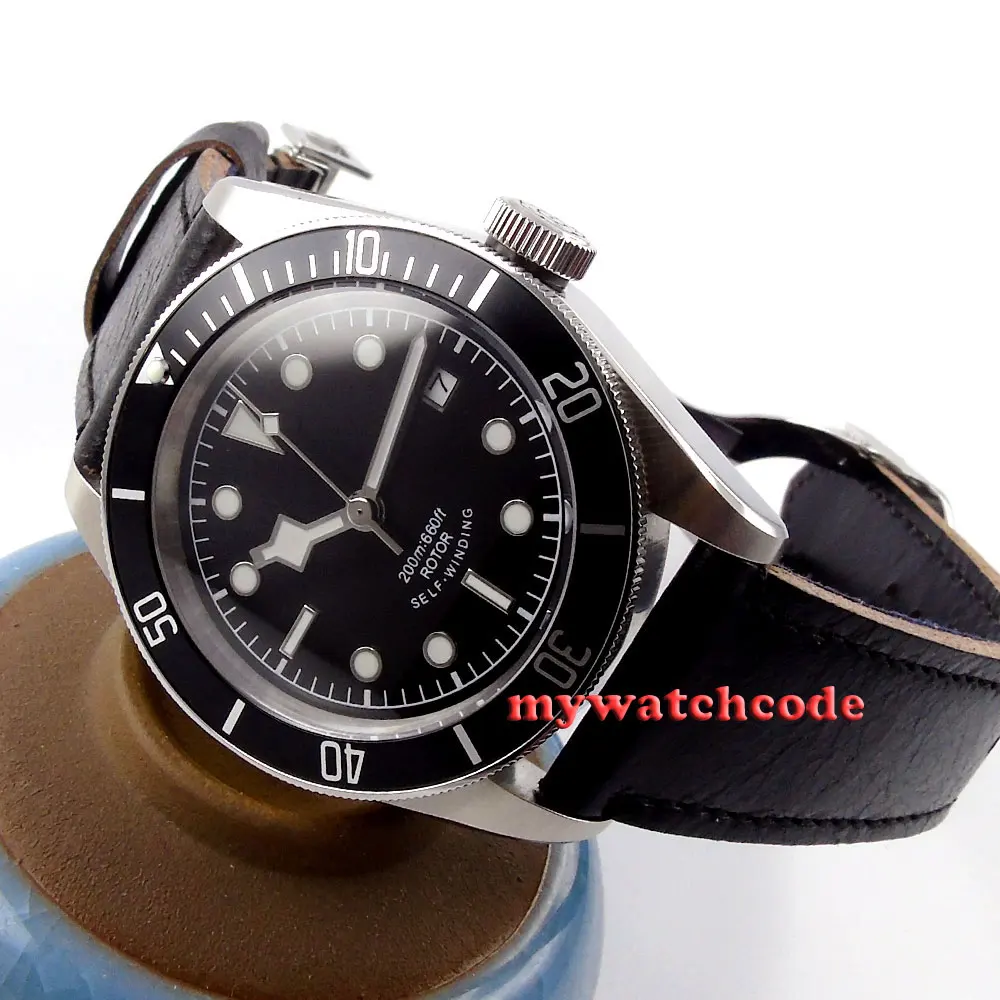 

41mm corgeut black sterile dial Sapphire Glass miyota Automatic mens Watch cor13