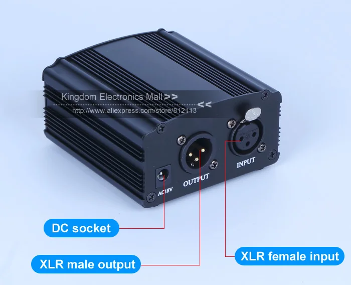 Высококачественный фантомный источник питания 48 В для проводного динамического