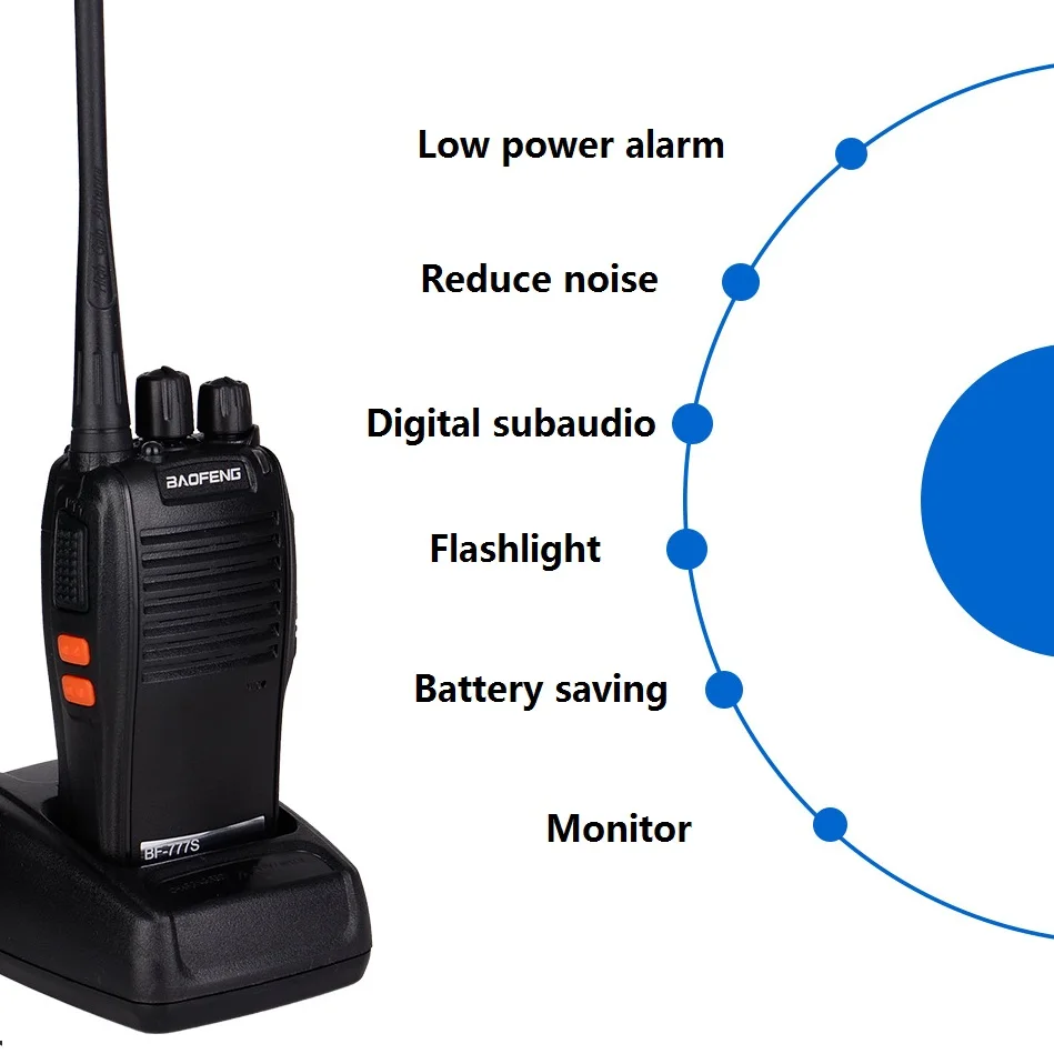 2 шт BAOFENG BF 777S иди и болтай Walkie Talkie радио UHF 5 Вт Портативный CB Baofeng PTT Comunicador 888S BF888S