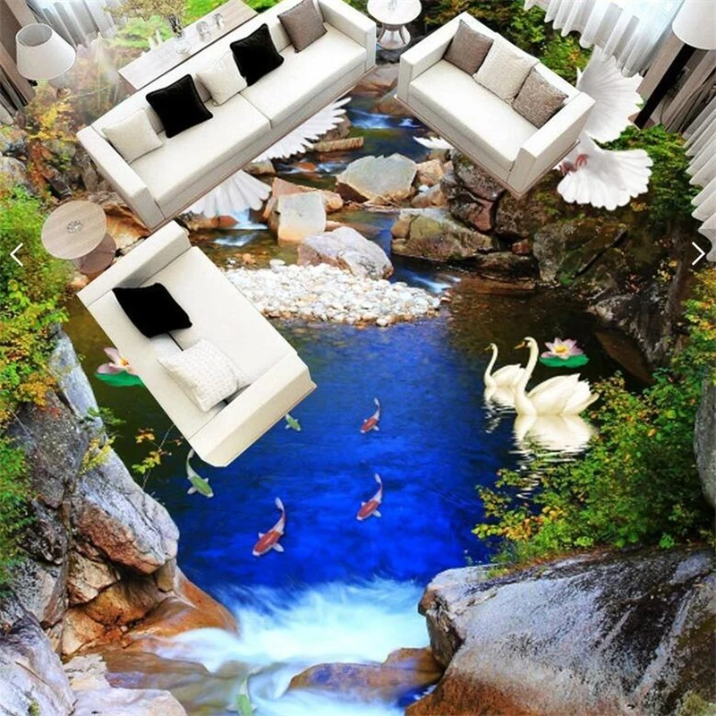 3d самоклеящаяся напольная живопись на заказ впечатляющее натуральное