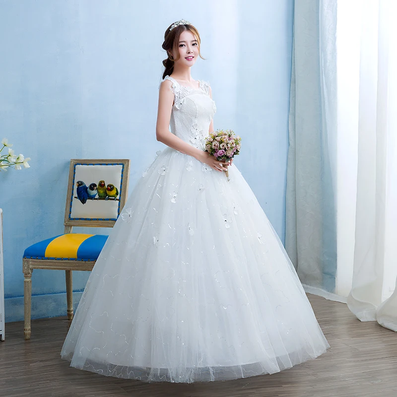 Кружевное бальное платье для девочек с круглым вырезом и цветами свадебное