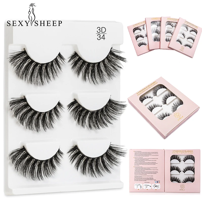 Ресницы Накладные SEXYSHEEP 3D из искусственной норки толстые Искусственные ресницы