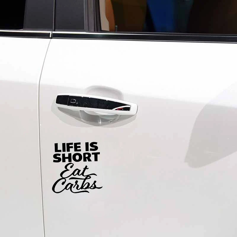 YJZT 13 см * интересный Life Is Short Eat Carbs Виниловая наклейка для автомобиля Стайлинг