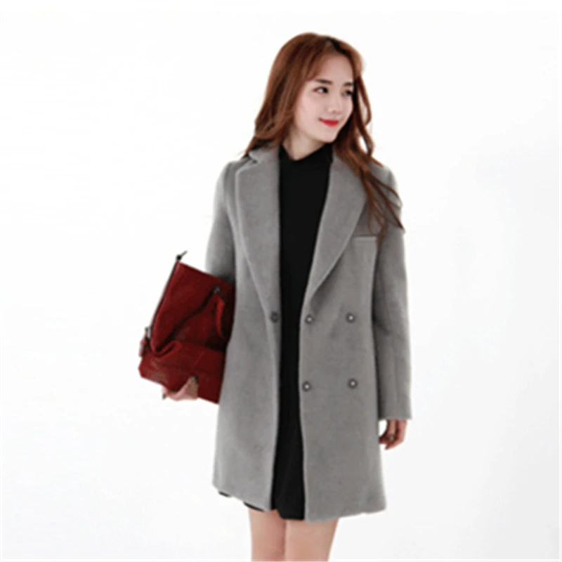 2019 новый зимний Корейский стиль офисный женский шерстяной костюм куртка теплый