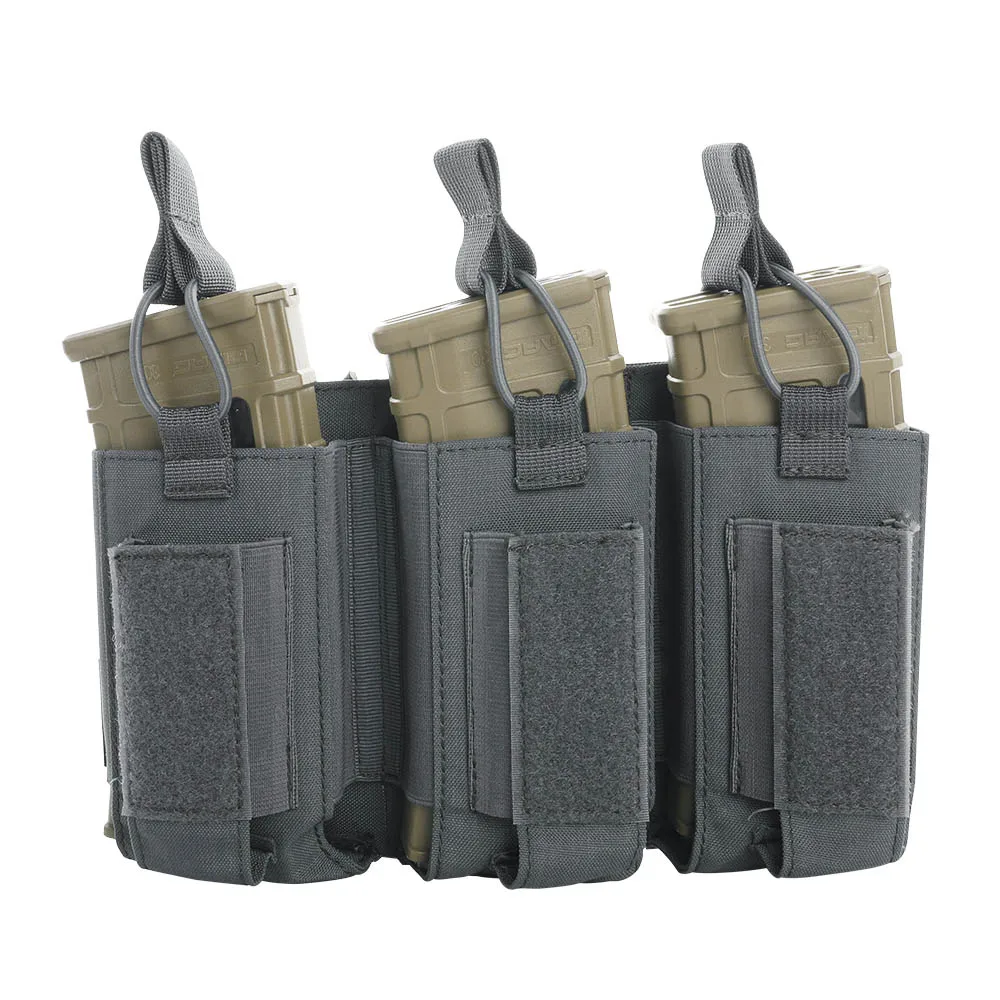 Gray Отличные Элитные бизань тактические Molle тройной журнал сумки военный клип мешок AK M4 пистолет Пейнтбол игры аксессуары - Цвет: Gray