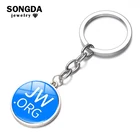 Цепочка для ключей SONGDA JW Org, яркий цвет, со стеклянным кабошоном, подвеска для ключей, брелок для ключей, держатель для автомобилясумки