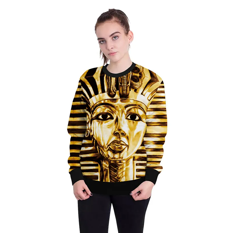 Женский свитер с капюшоном толстовка 3D принтом Фараона Of Egypt Roupas Inverno осенняя