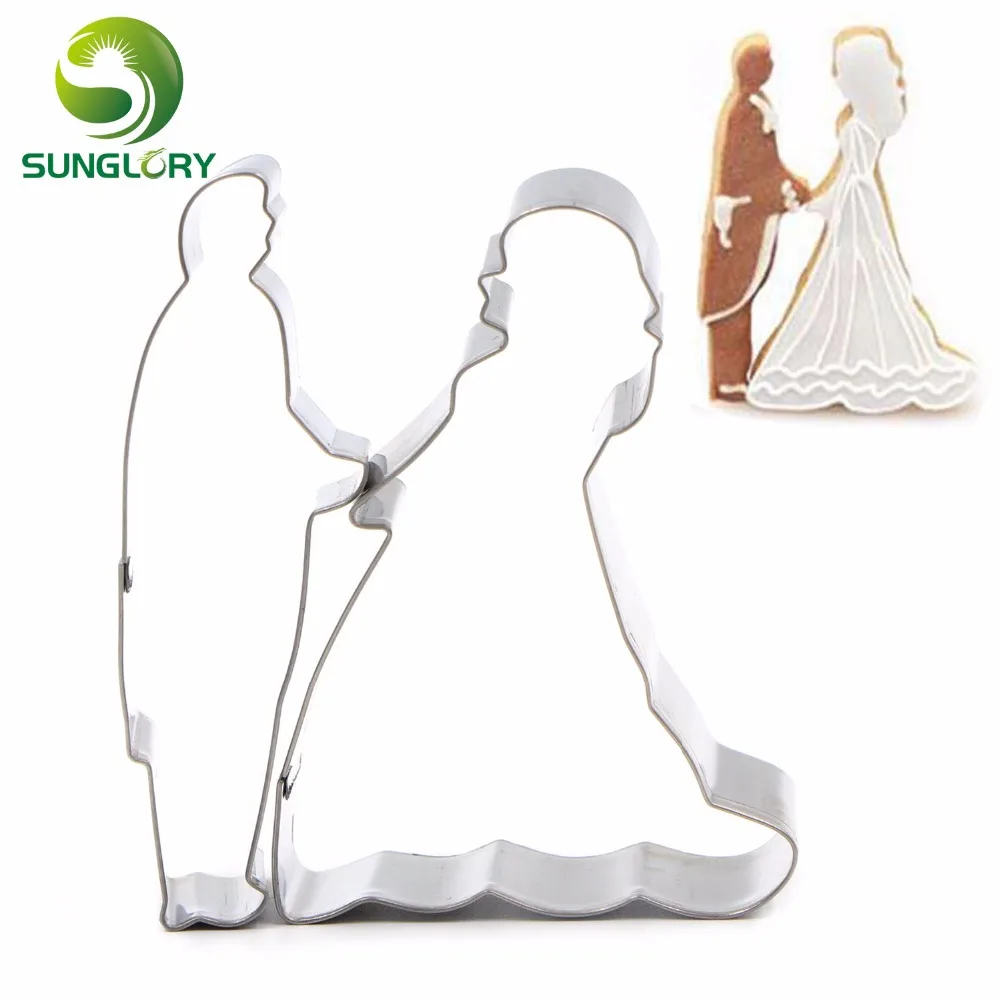 2 шт. Свадебные украшения человек леди Сахар ремесло из нержавеющей стали печенье