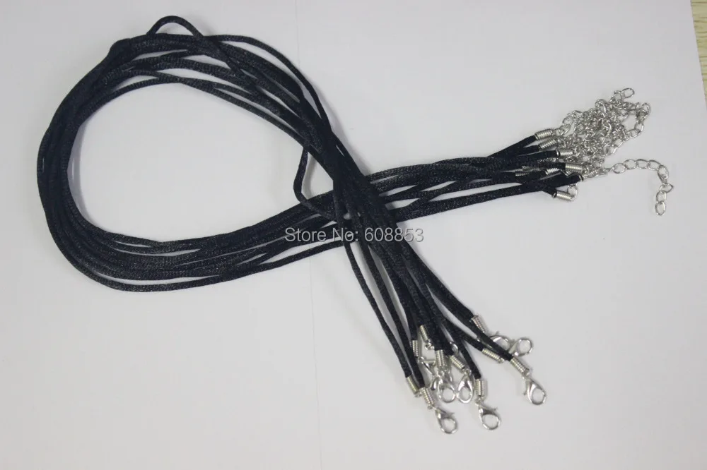 

Wholesale Lot 50pcs 2mm Black Satin Silk Cord Choker/Necklace 13"-30" Ecofriend