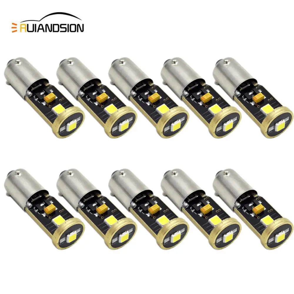 Бесполярный 12 В 24 В Canbus без ошибок BA9S BAX9S H21W BAY9s 3030 3smd светодиодный для автомобиля Обратный парковочный номерной знак огни белый желтый