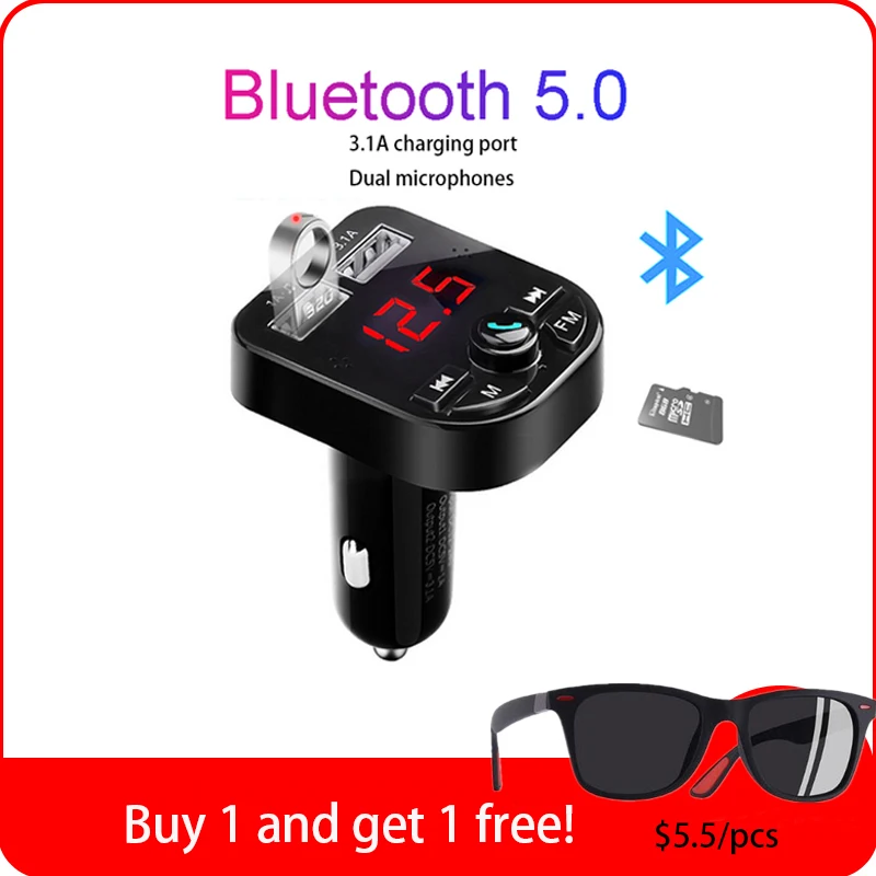 Bluetooth 5 0 приемник fm передатчик двойное USB Автомобильное зарядное устройство U