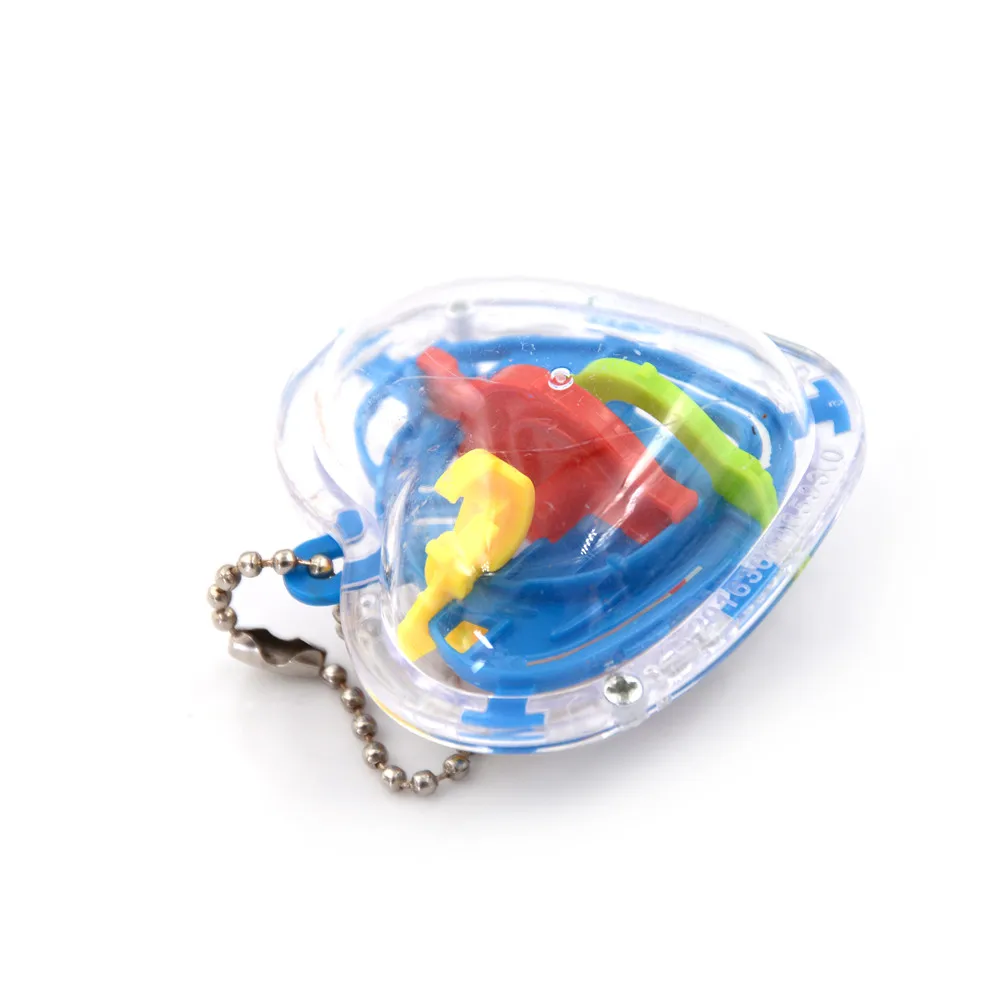 

2Pcs 3D Magic 3D Metal Puzzle Ball Toys For Children Key Necklace Spinner Cube Intellect Maze Ball Heart Magic Cubo Toys
