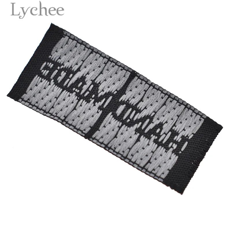 Lychee Life 50 шт. черные тканые этикетки ручной работы моющиеся вышитые бирки для сумок для одежды DIY Швейные аксессуары