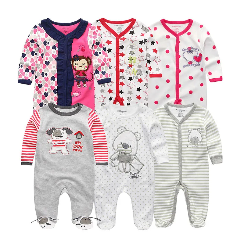 Baby Rompers6006 6 шт./лот Детский комплект одежды для девочек Одежда для новорожденных мальчиков хлопок Roupas де bebe для маленьких девочек детская одежда Active - Цвет: Baby Rompers6006