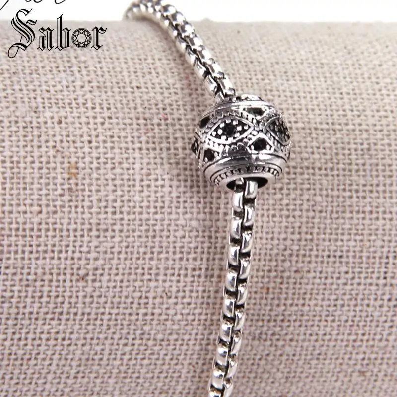 Цирконий выложенный любовный узел DIY Bead Fit Браслет посеребренный Европейский