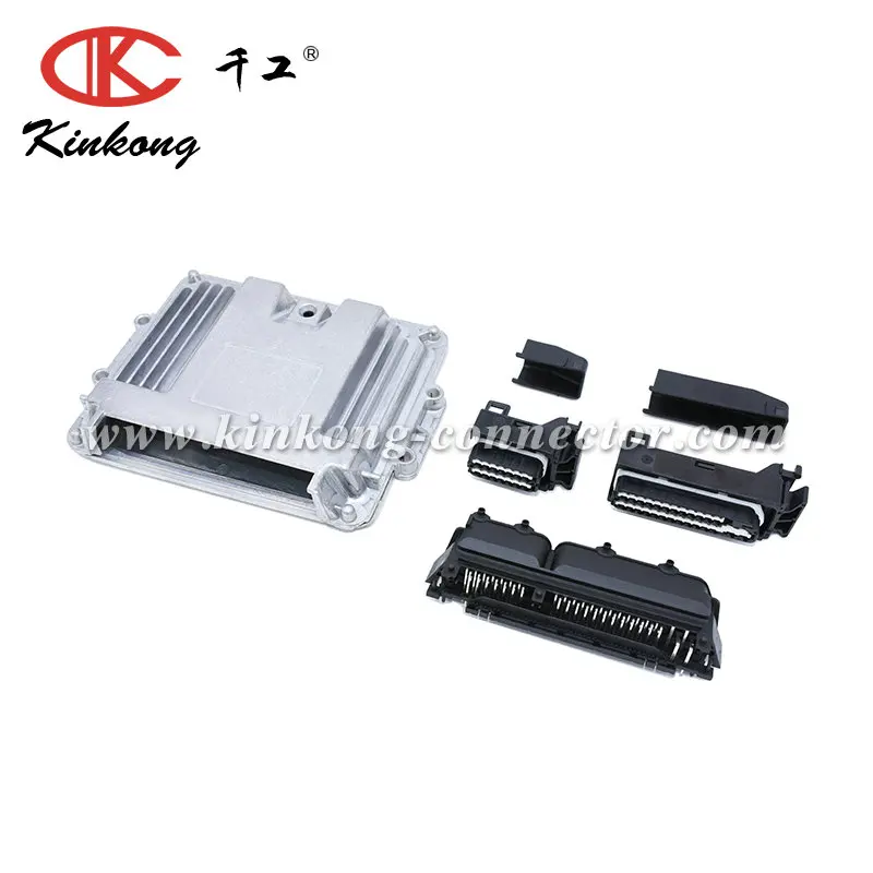 KINKONG автомобильный 80P ECU коробка ECM модуль управления двигателем для нулевого излучения транспортных средств с ECU PCB разъемы - Цвет: Армейский зеленый