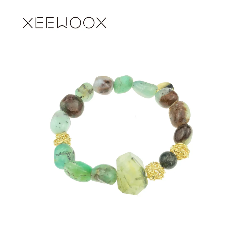 Prehnite Simple Wool yarn ball Charm Bracelets XEEWOOX Natural Stone 18K gold Plated Fine Jewelry Gift Fashion Week Designer | Украшения и