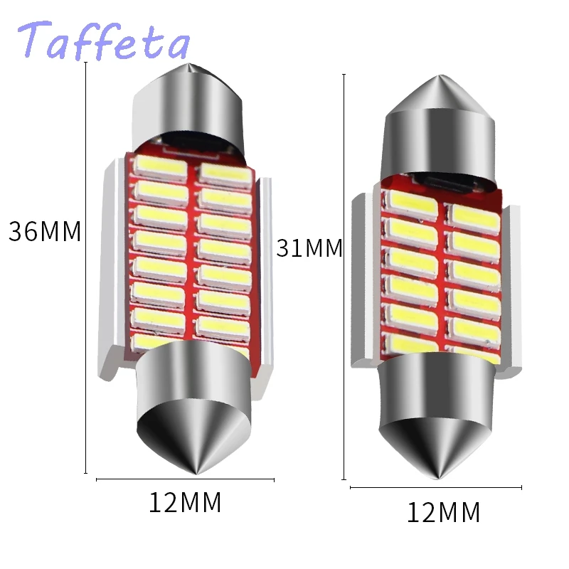 1pcs 31mm 36mm 39mm 42mm C5W C10W Super Bright 4014 SMD Car LED Festoon Light Canbus Error Free Interior Doom Lamp Bulb - купить по