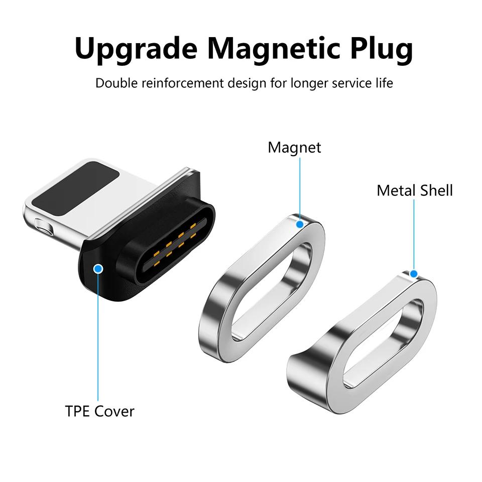Магнитный кабель MANTIS 3A для Iphone Xs Max Xr X 8 7 6 6s 5 5S Se Ipad Mini Quick Charge 3,0 светодиодный Usb кабель провод для быстрой зарядки