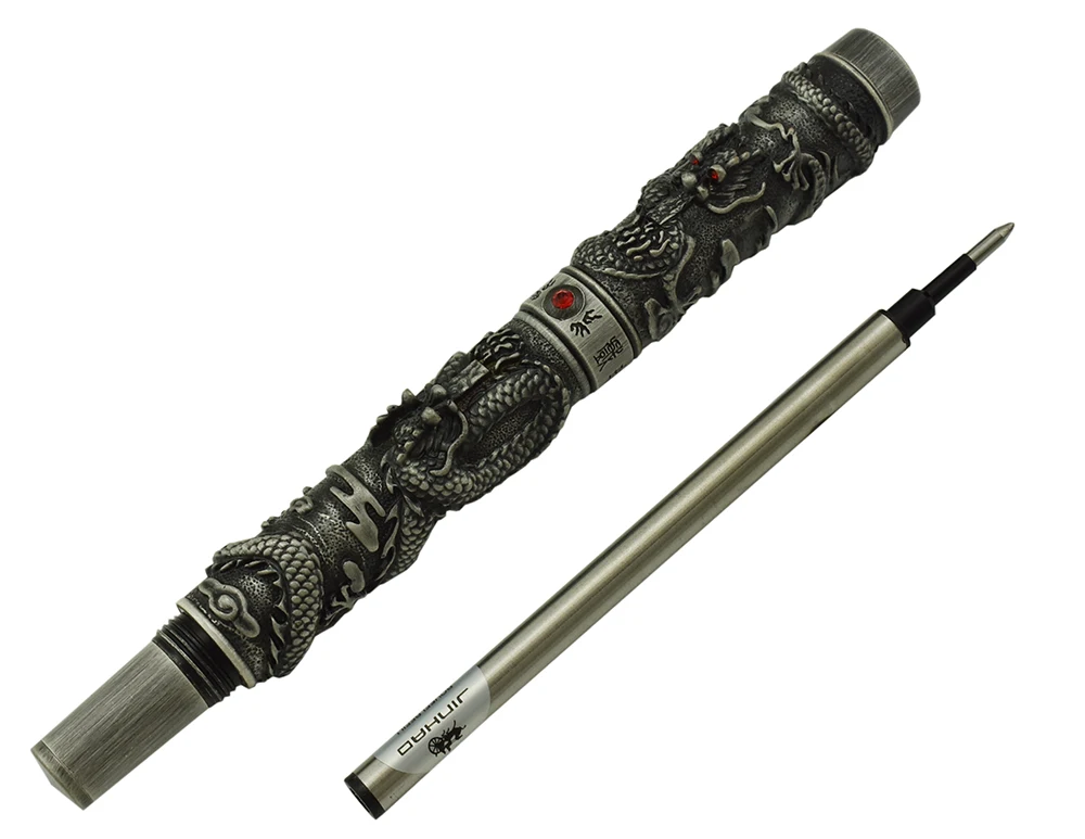 Jinhao винтажная Роскошная Ручка роллер двойной играющий дракон жемчуг старинная