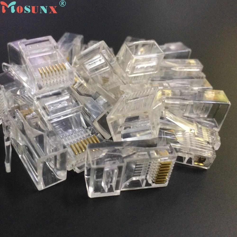 Ecosin 10 шт. Cat5 Cat5e сетевой разъем rj45 металлический кабель модульные штекеры JAN18|rj45