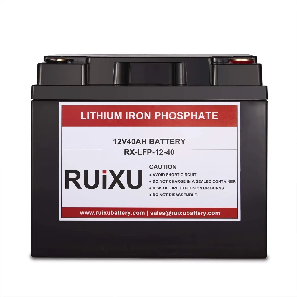 Комплект литиевых и фосфатных батарей RUIXU LiFePO4 12 В 40 Ач светильник полный