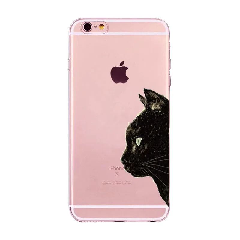 Чехол с милым котом для Apple iPhone 6, 6s, 7 Plus, 6s Plus, 6 Plus, 4, 4S, 5, 5S, SE, прозрачный мягкий силиконовый чехол для мобильного телефона, чехол s