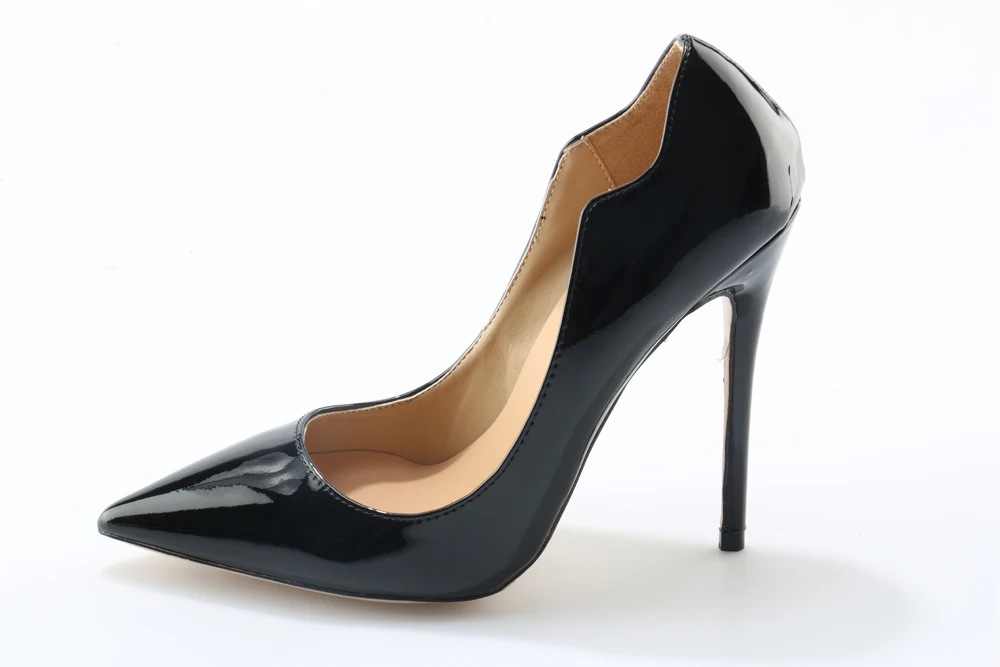 10 cm heel Женские туфли-лодочки из лакированной кожи с острым носком в классическом стиле; Цвет черный, телесный; Брендовая обувь; 10 см, 12 см; официальная обувь на высоком каблуке; дешевая Свадебная обувь - Цвет: 10 cm heel