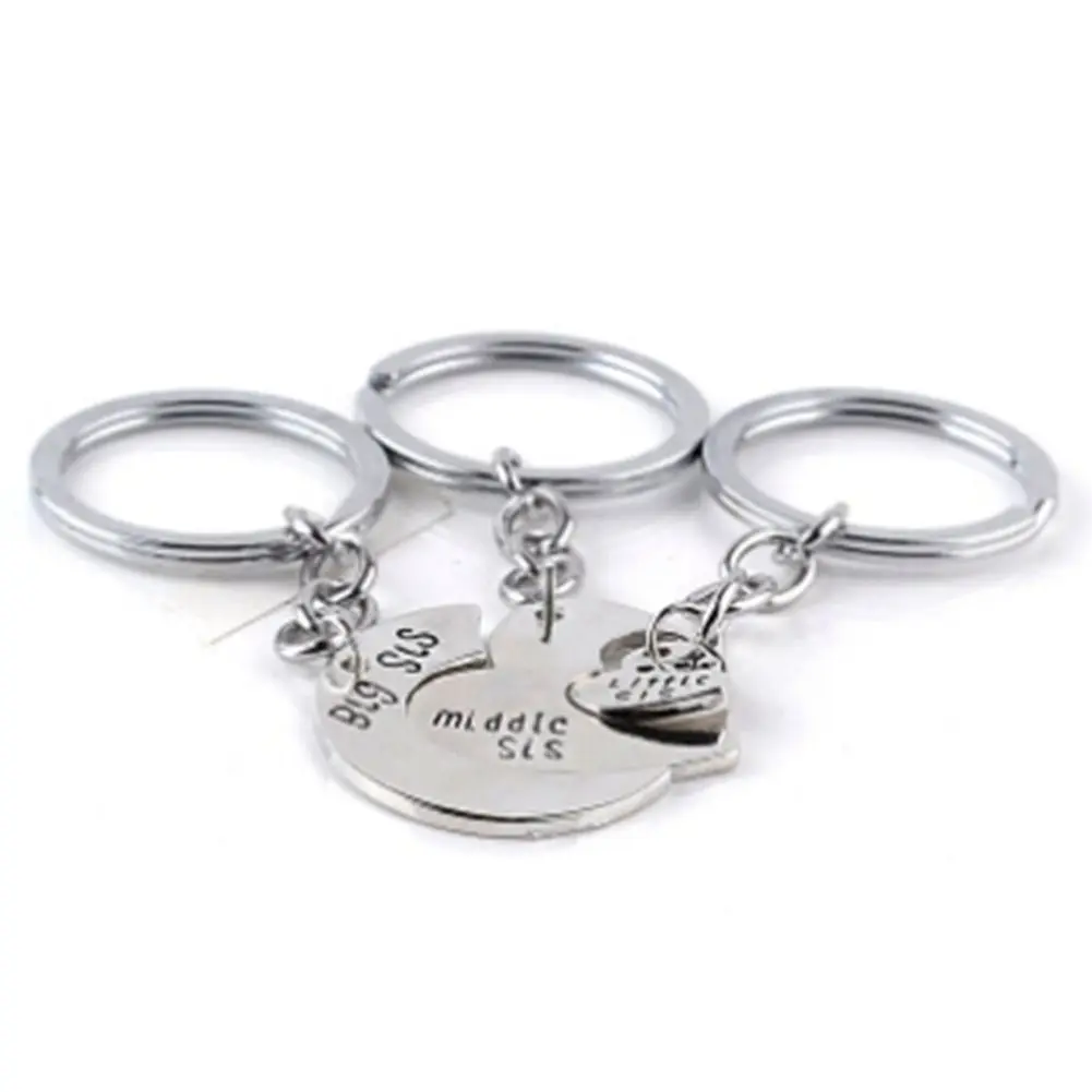 3 шт. большой Sis средняя сестра Little Love Heart серебряный сплав брелок с подвесками для