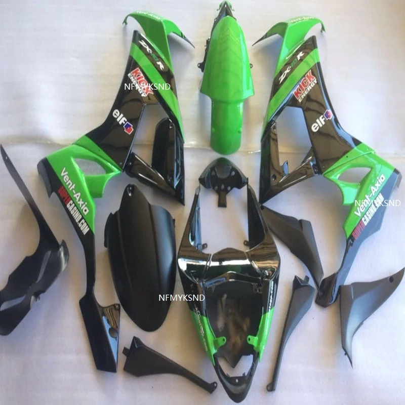 Высококачественный обтекатель для Kawasaki NINJA ZX10R 2008 2009 2010 зеленый черный кузова ZX 10R