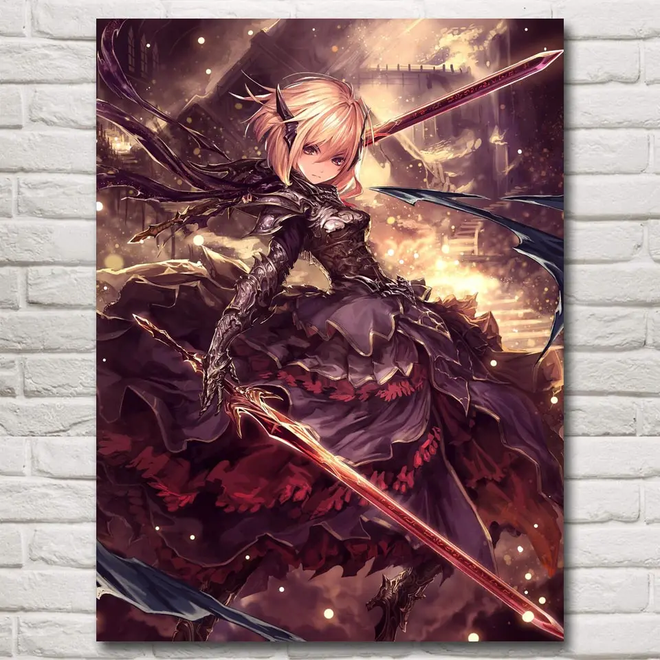 Shingeki No Bahamut Armor Аниме игры для девочек постеры искусство гостиной домашний декор