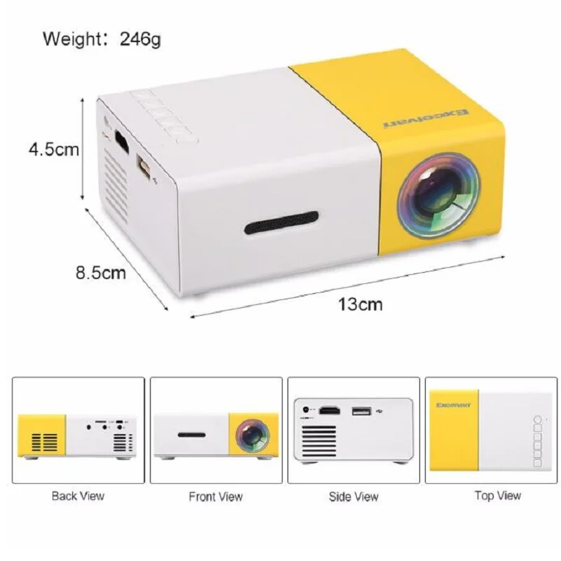 Прямая YG300 YG-300 ЖК-дисплей переносной Led-прожектор мини 400-600LM 1080 p видео 320x240 пикселей медиа светодиодный светильник плеер Best дома