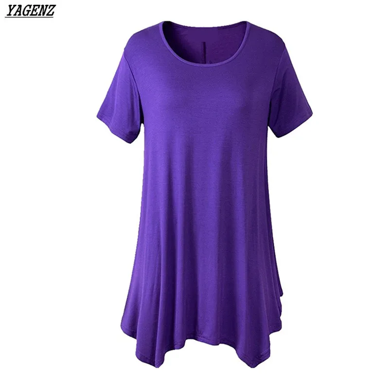 Футболка женская летняя с круглым вырезом и коротким рукавом средней длины|summer t